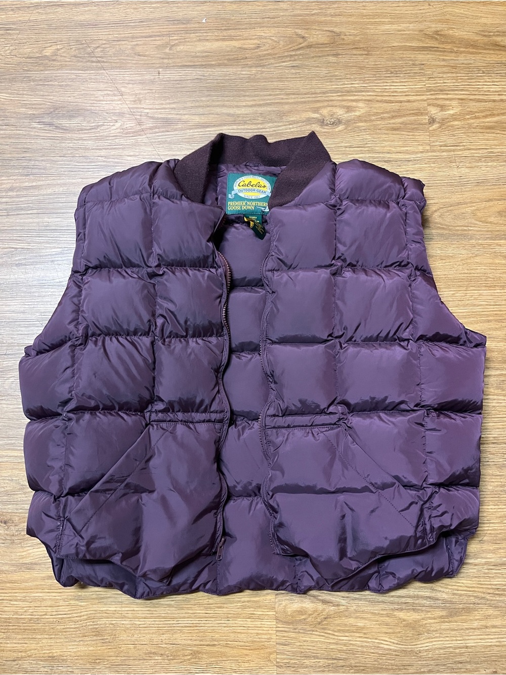 Vintage Cabela’s Plum Purple Premier Northern Goose Down Puffer Vest XL